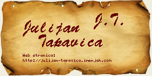 Julijan Tapavica vizit kartica